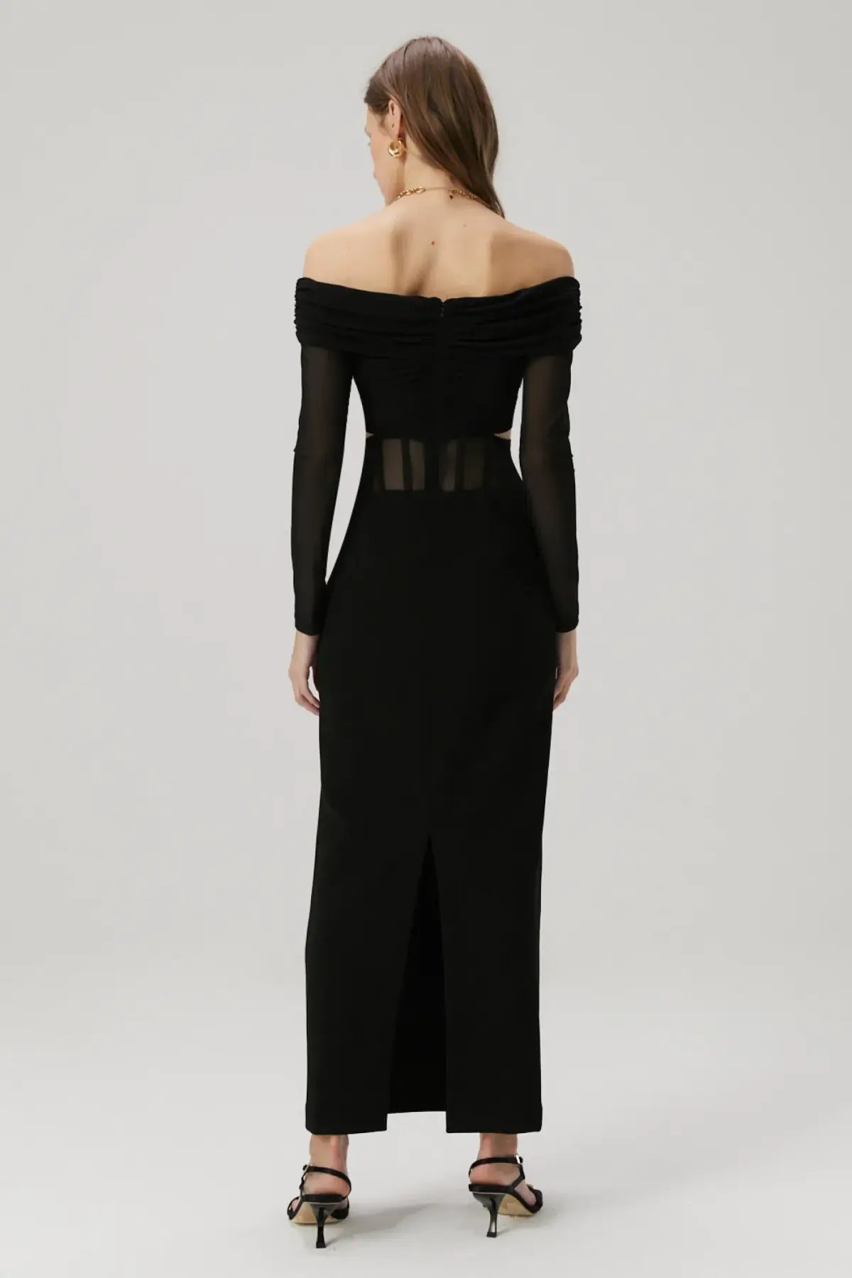 Misha Marceline Bonded Crepe Gown in Black Size 8/S photo 2
