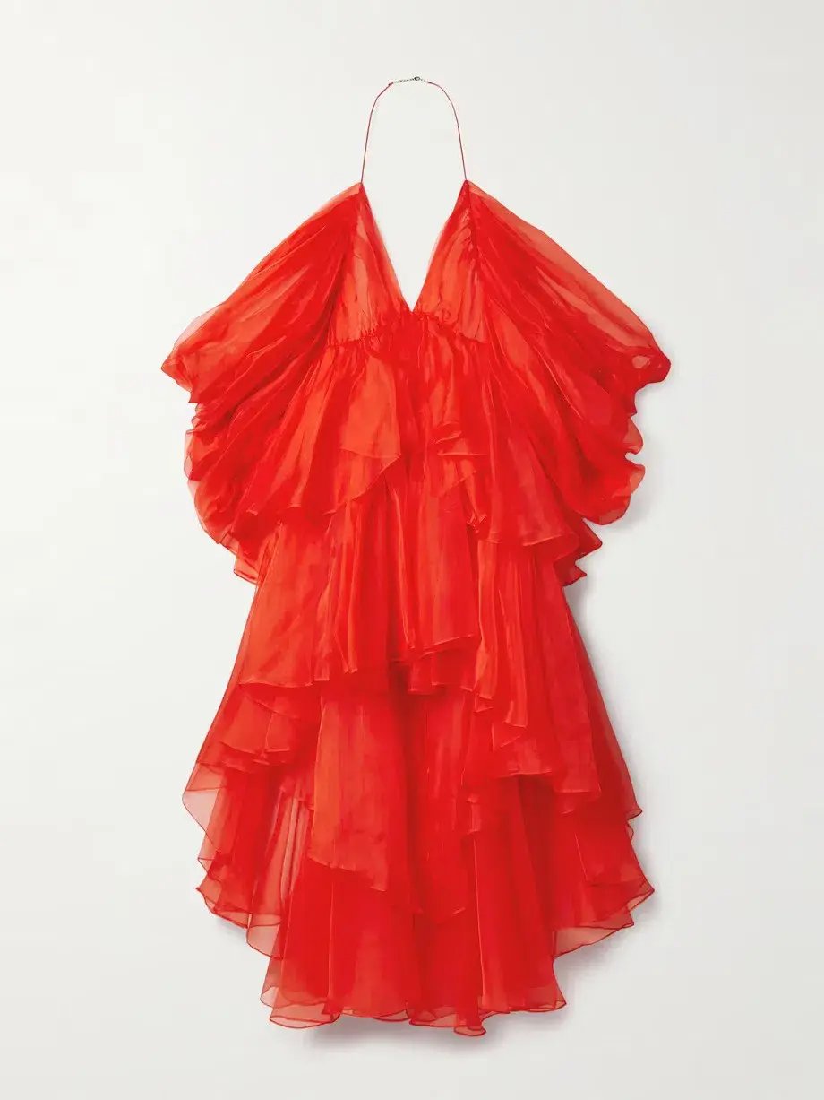Zimmermann Natura Gathered Mini Dress Tomato Size 0 / AU 8 photo 4