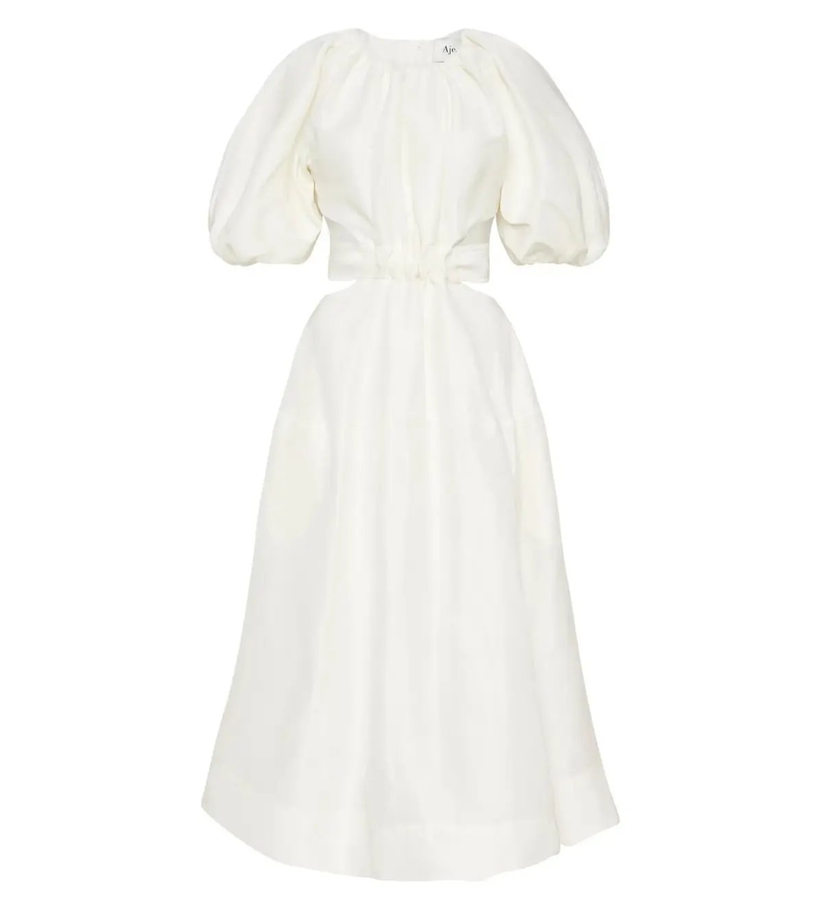 Aje Mimosa Cut Out Midi Dress Ivory Size AU 10 photo 4