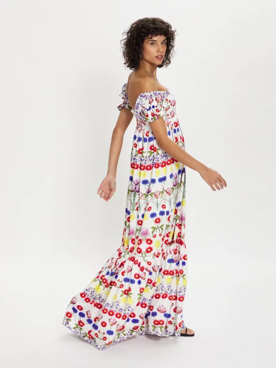 Borgo De Nor Antigone Dream On Cotton Maxi Dress Print Size 14 photo 2