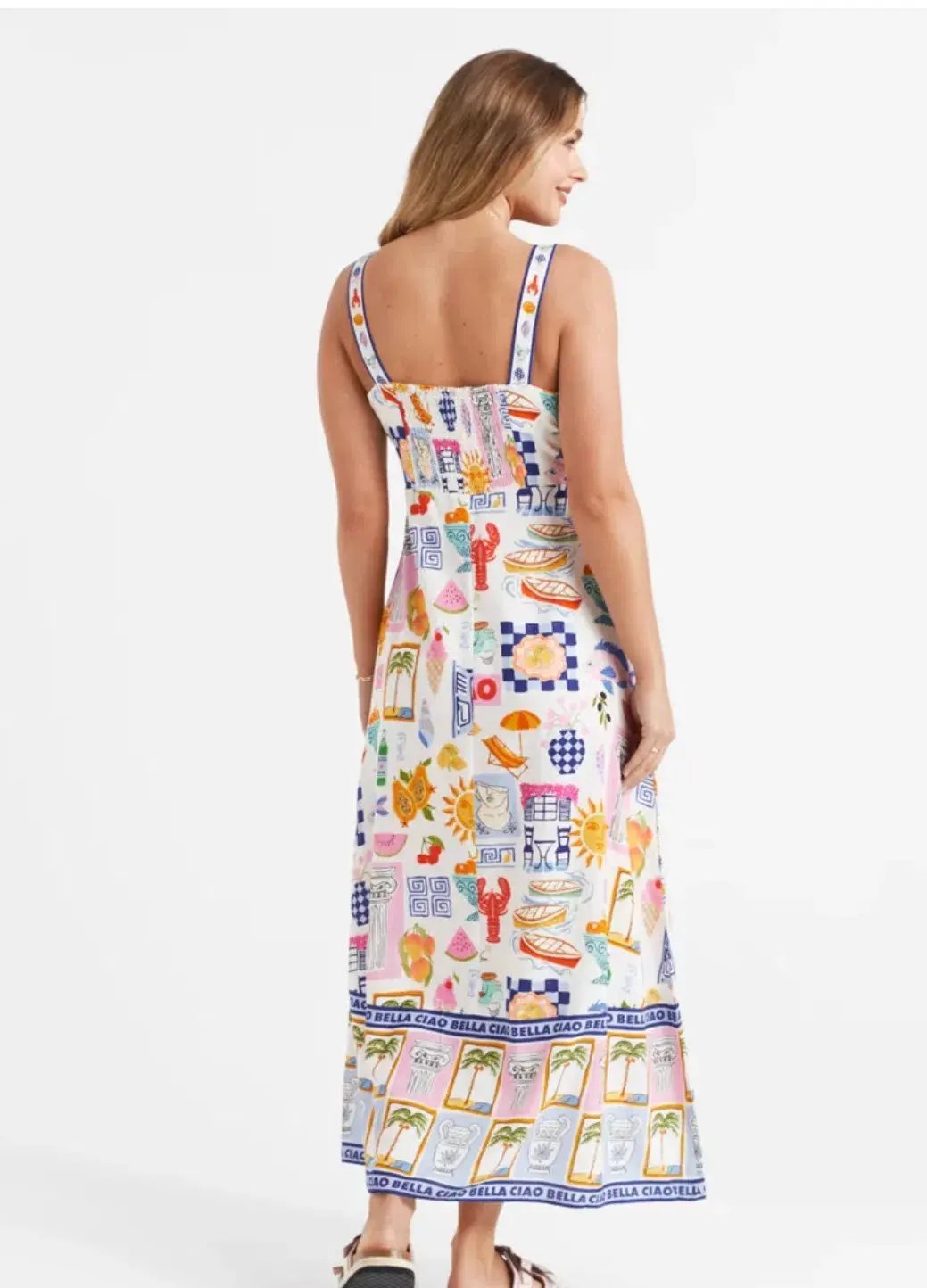 Sportsgirl Kira Linen Blend Midi Dress Multi Size 8 photo 2