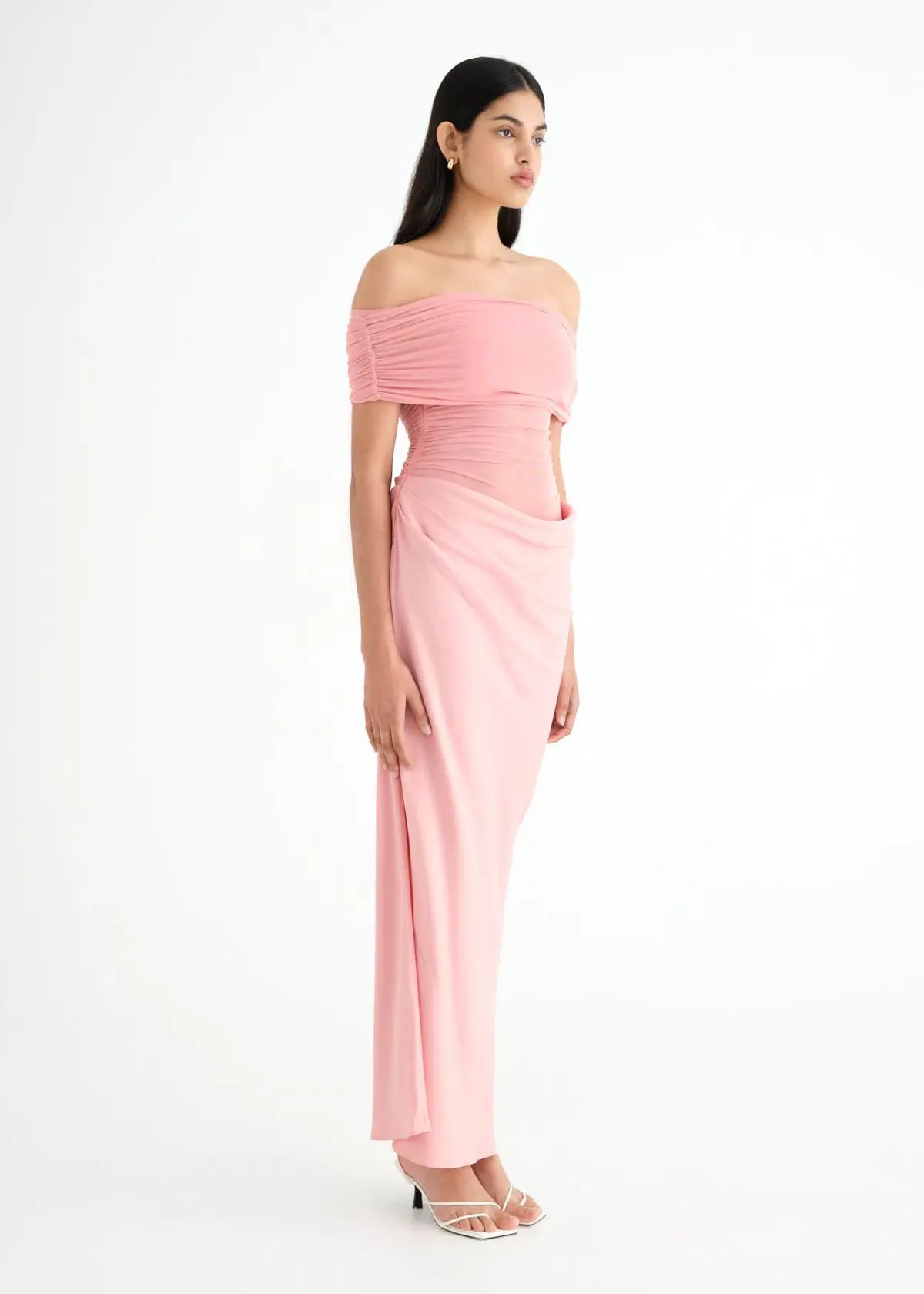 Benni Nico Off Shoulder Maxi Dress Candy Floss Size 6 photo 2
