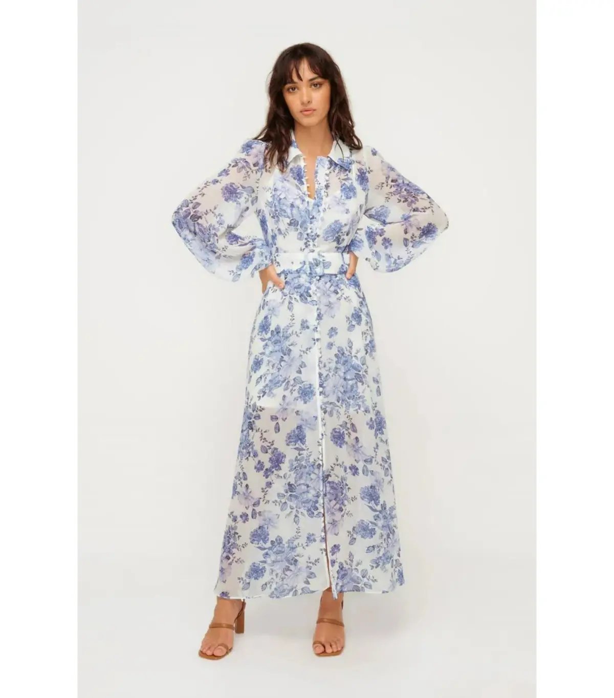 Sheike Bella Blue Maxi Dress Floral Size AU 14 photo 2