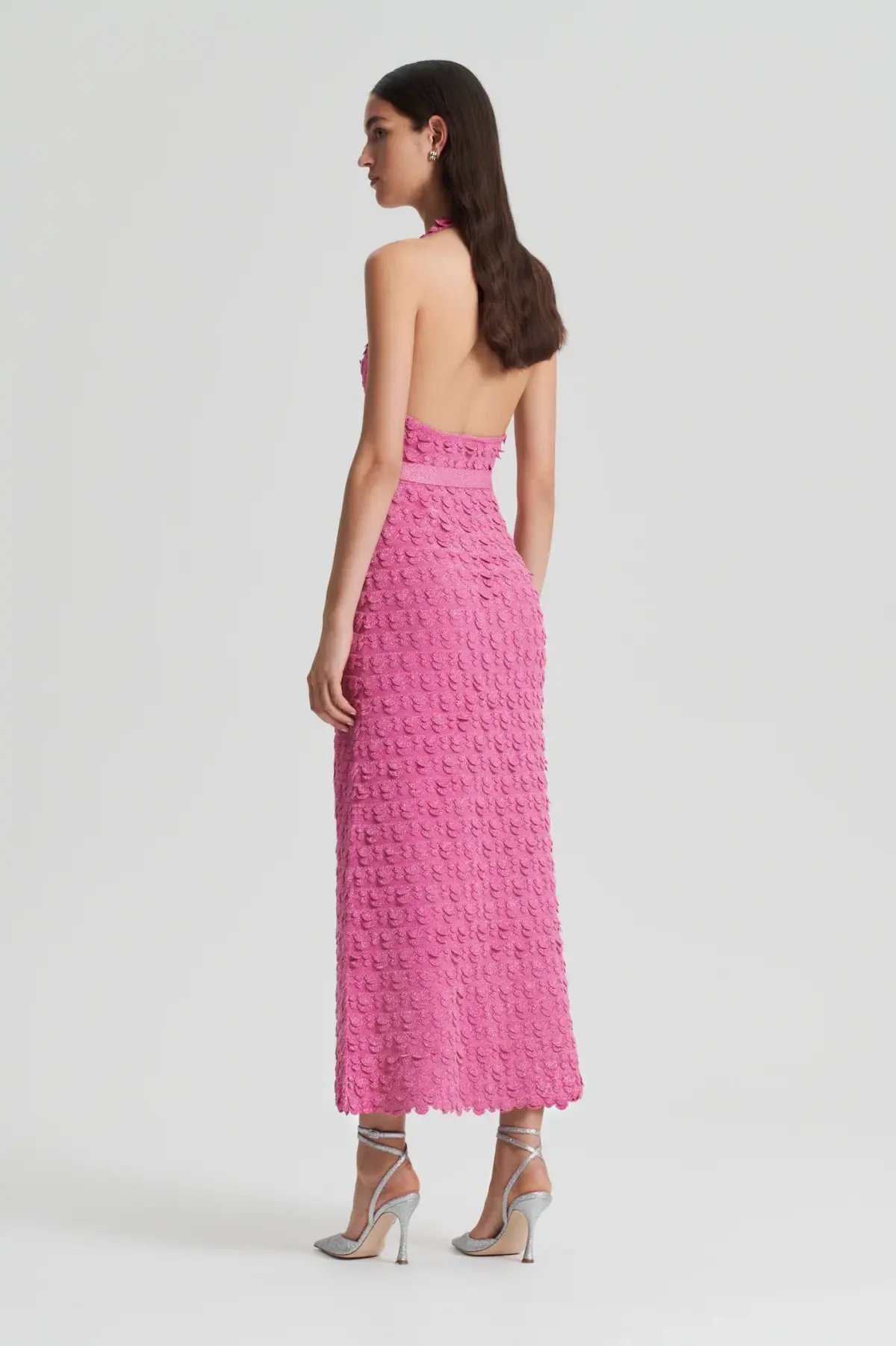 Scanlan Theodore Sparkle Halter Dress Pink Size 8 photo 3