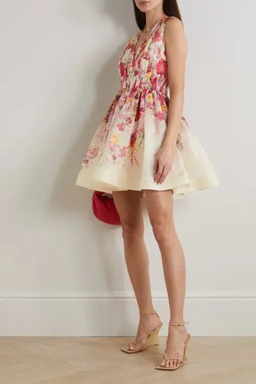 Zimmermann Wonderland V Neck Mini Dress Floral Size 0 / AU 8 photo 2