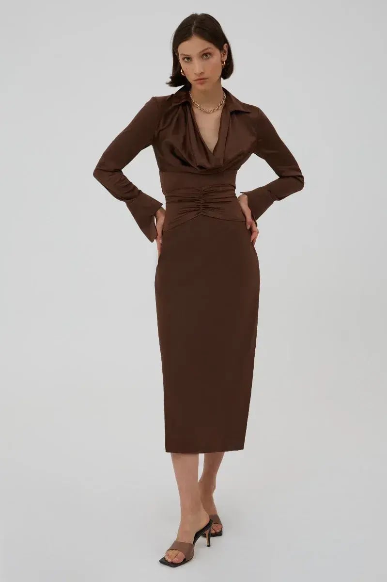 C/MEO CollectiveCollective Midi Skirt Brown Size 10 photo 2