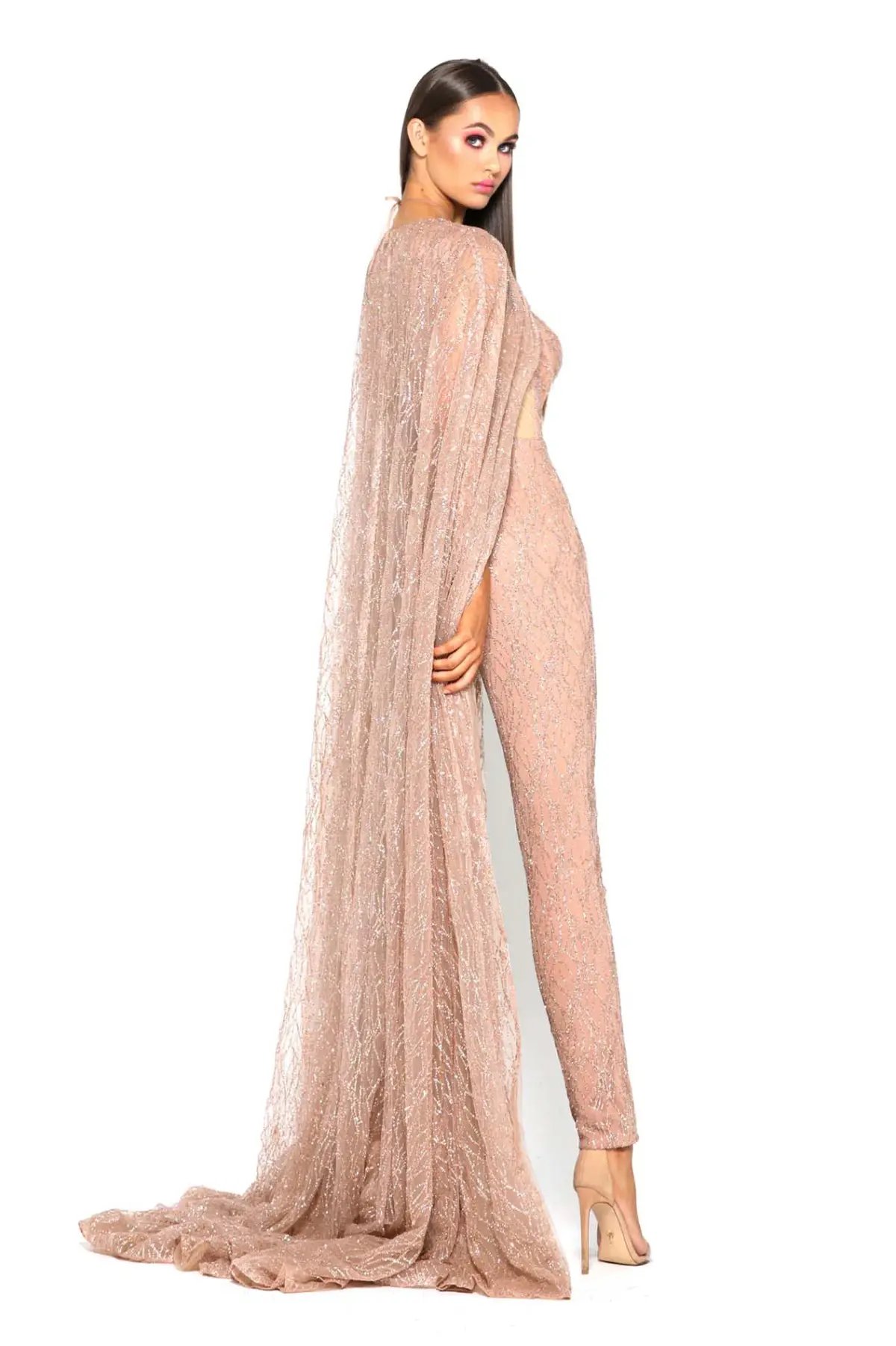 Portia and Scarlett Savanah Rose Gold Jumpsuit Size S photo 5