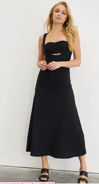 Sovere Kaya Midi Dress Black Size 6 photo 4