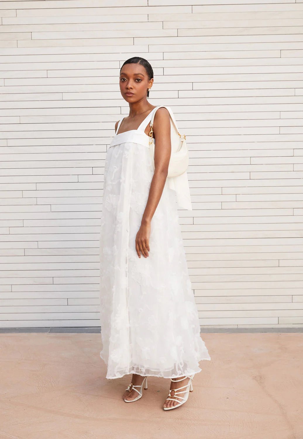 AJE URSULA MIDI DRESS - IVORY photo 3