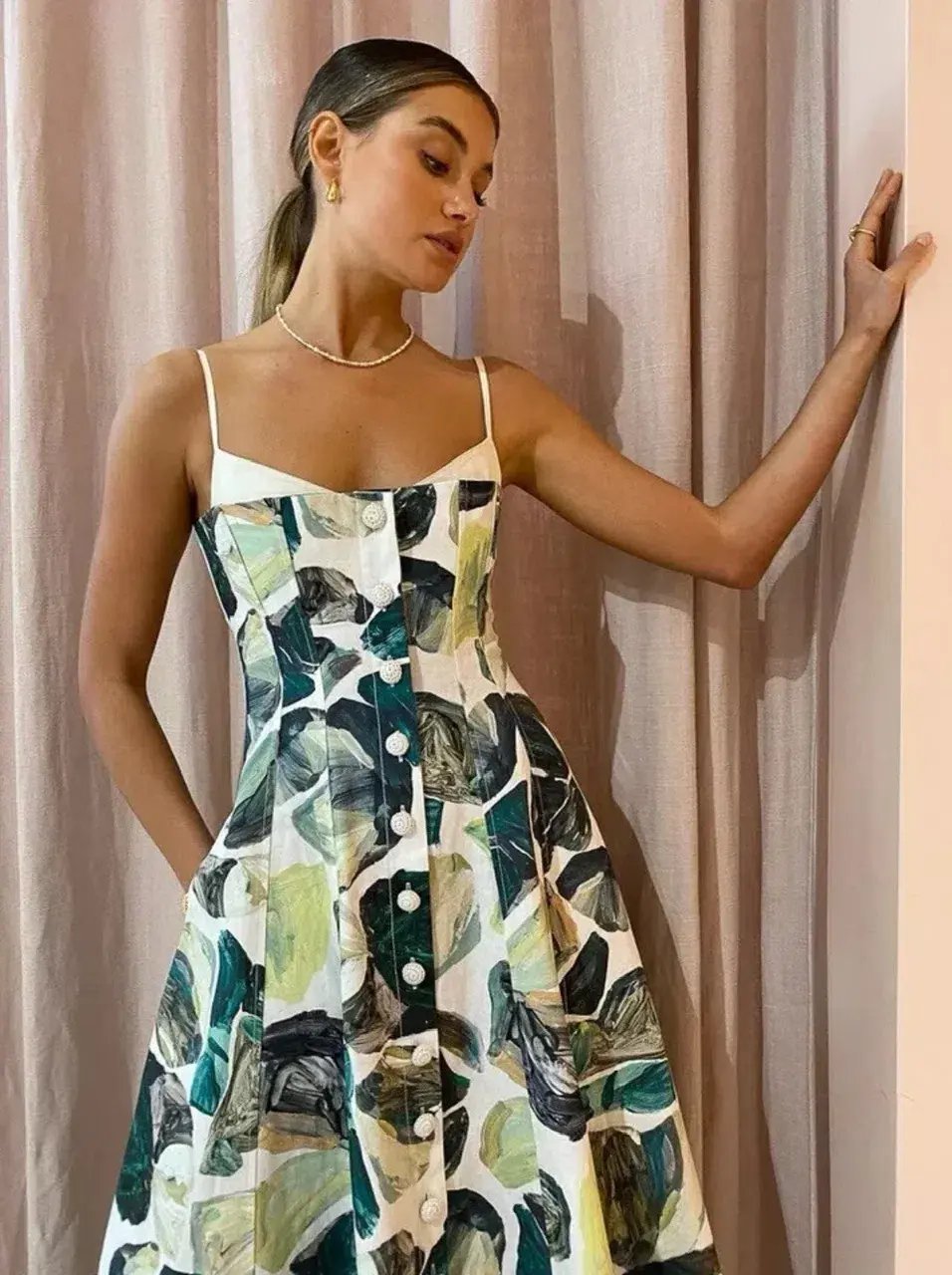 Alemais Siena Bandeau Midi Dress Print Size 8 photo 3