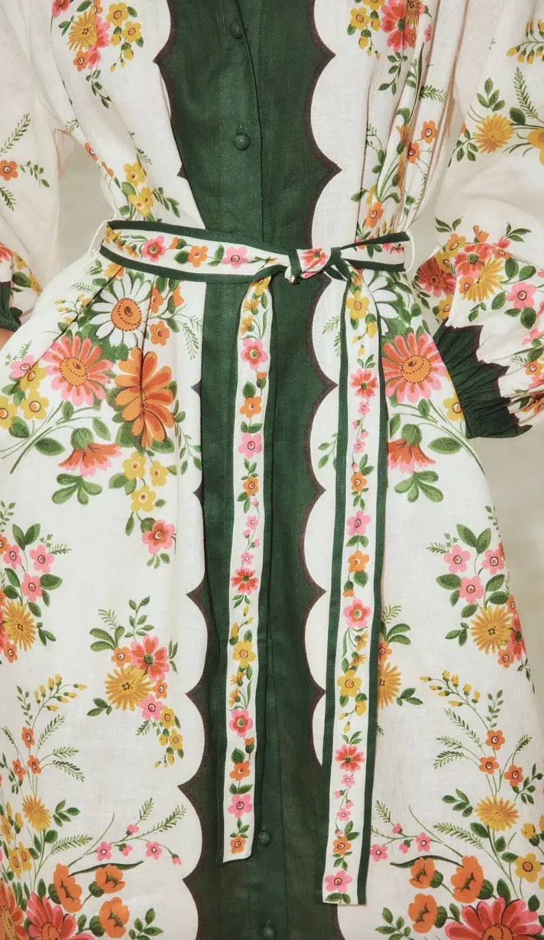 Alemais Elisabetta Midi Shirtdess Floral Size 16 photo 4