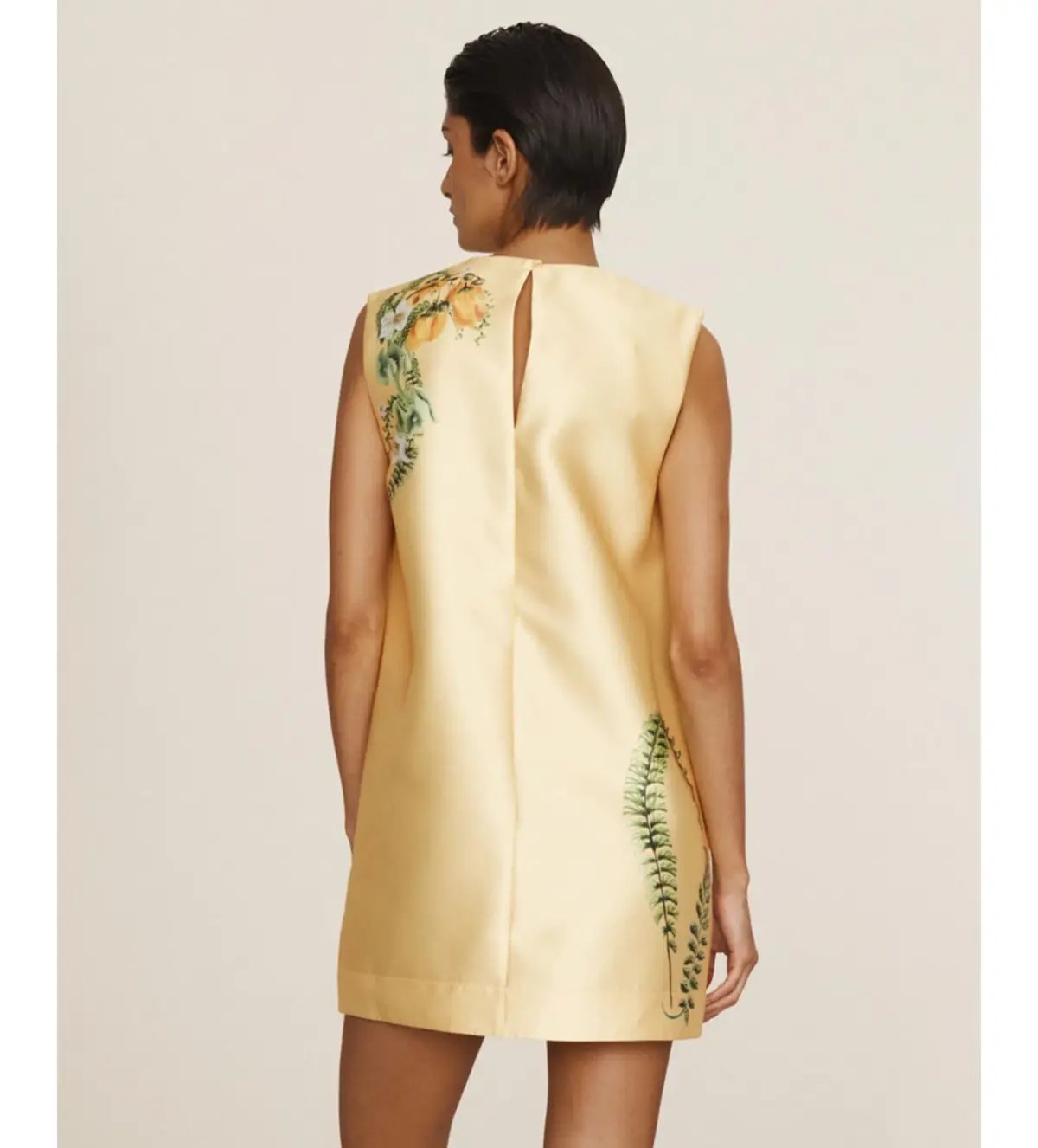 Alemais Sol Satin Crepe Mini Dress Yellow Size 10 photo 5
