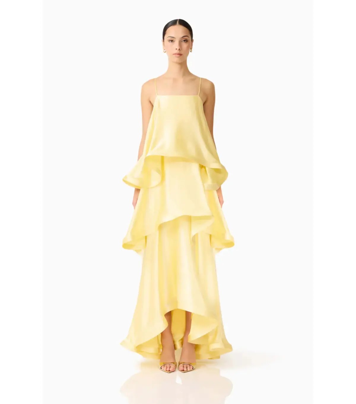 Elliatt Tilly Tiered Maxi Dress Butter Yellow Size AU 14 photo 2