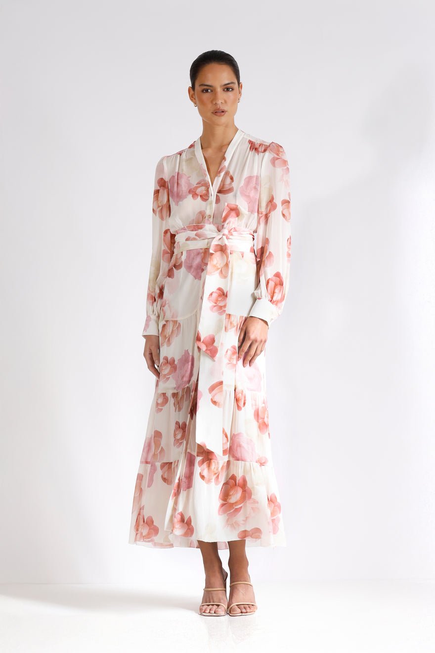 Pasduchas Memoirs Shirt Midi Dress - Pink Floral photo 3