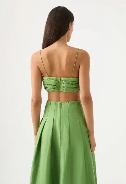 Aje Thea Draped Twist Crop & Paradiso Skirt Set Green Size 8 photo 5