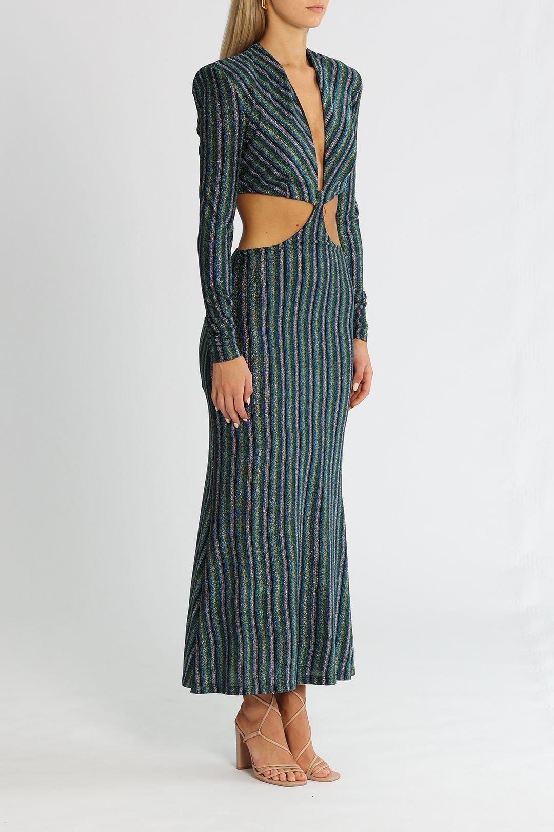 Despina Dress - Blue Disco Stripe photo 2