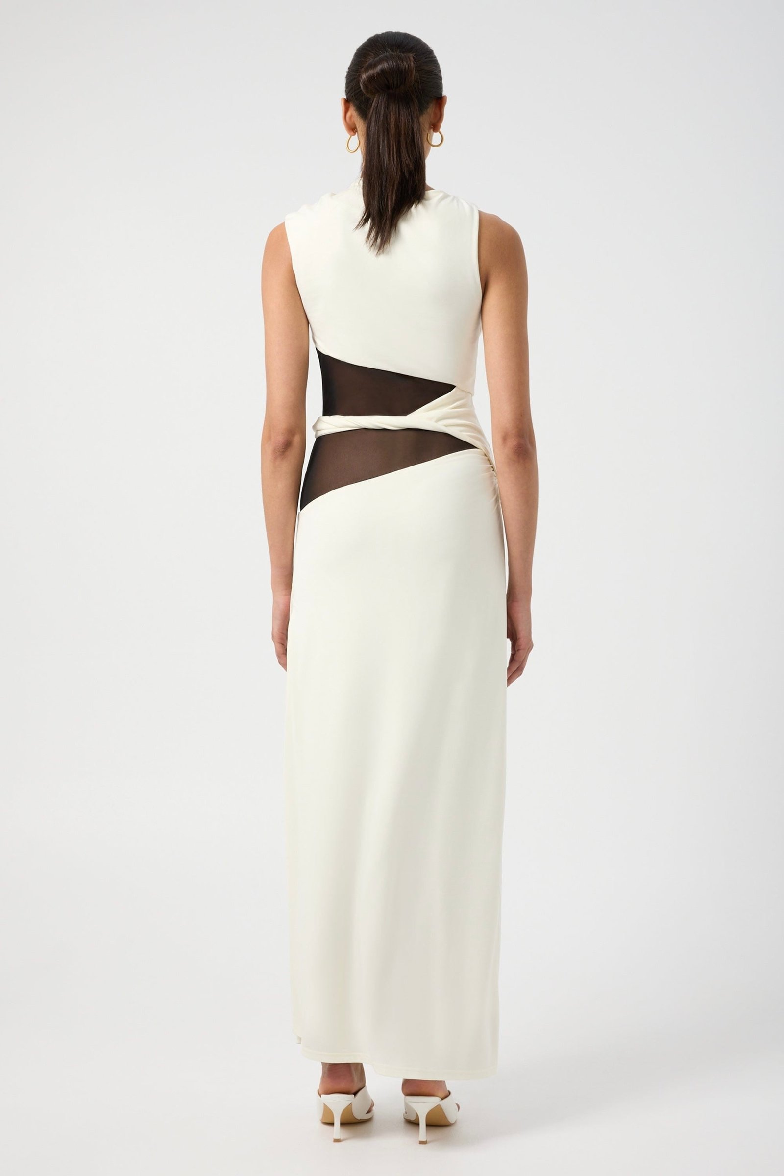 THIRD FORM INTERWEAVE DRAPE MAXI DRESS - CREAM & BLACK photo 7