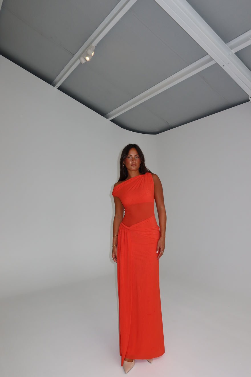 Misha Collection Sisal Mesh Gown Chilli Red photo 3