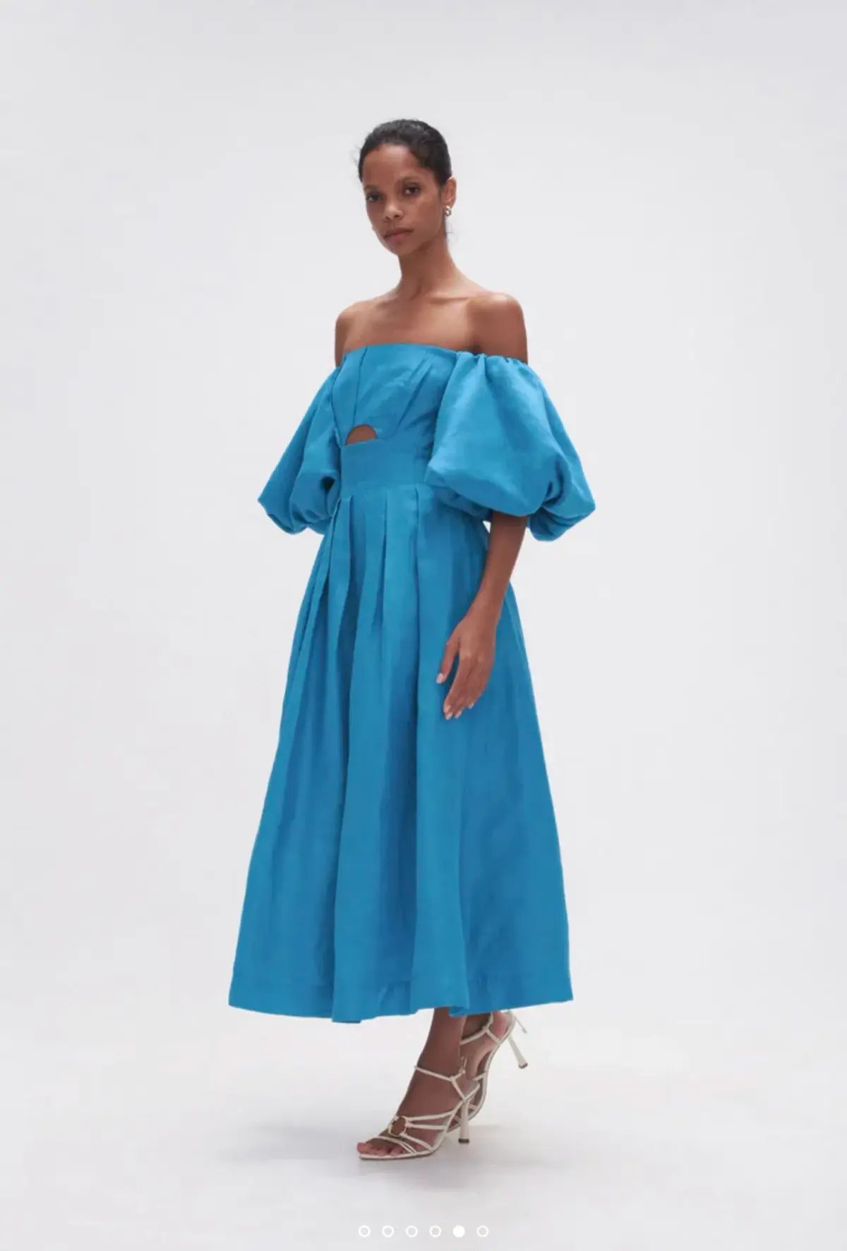 Aje Eugenie Off Shoulder Midi Dress Blue Size 14 photo 2