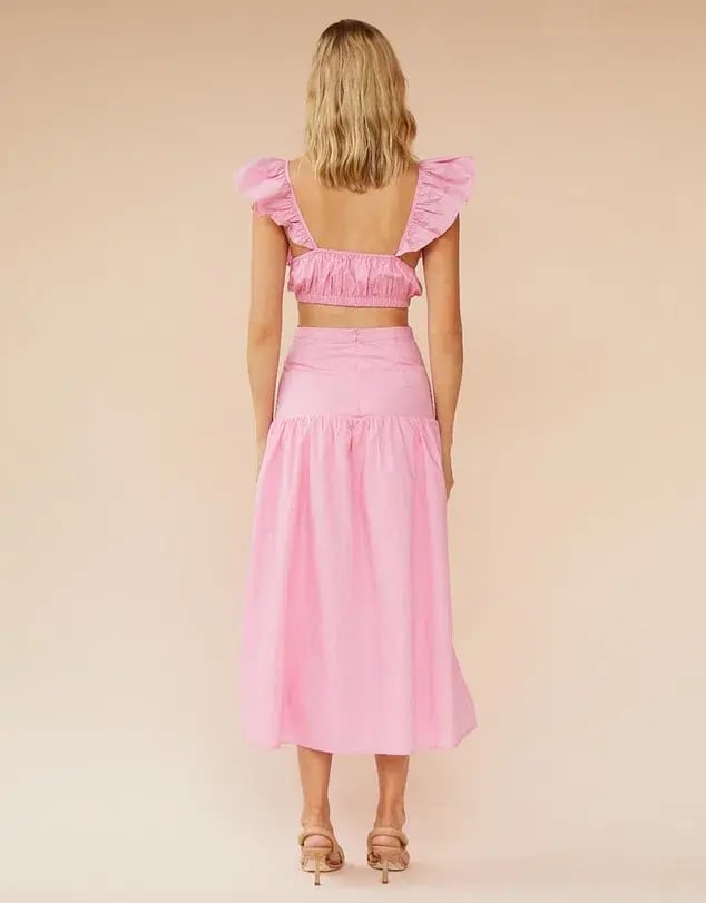 Suboo Rosanna Cut Out Ruffle Maxi Dress Pink Size XS / AU 6 photo 3