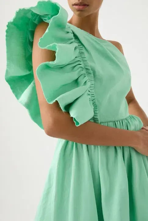 Aje Bonjour Asymmetric Mini Dress Green Size 8 / S photo 2