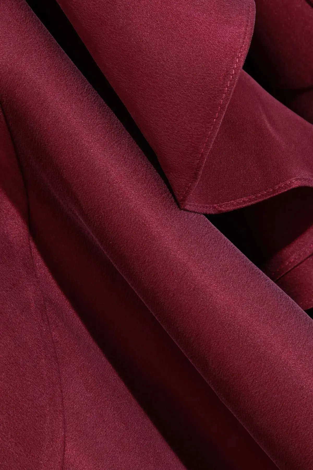 Zimmermann Asymmetric Washed Silk Wrap Midi Dress Burgundy Size 12 photo 3