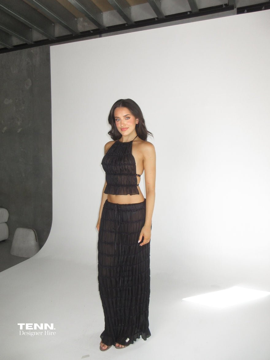 Arcina Ori Juliette Halter top & Maxi Skirt - Black photo 3