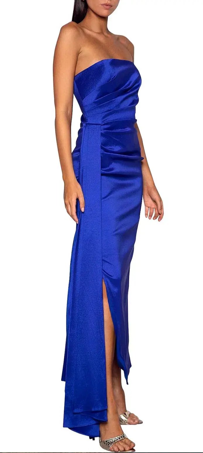 Elle Zeitoune Paulina Strapless Maxi Dress Purple Size AU 10 photo 2