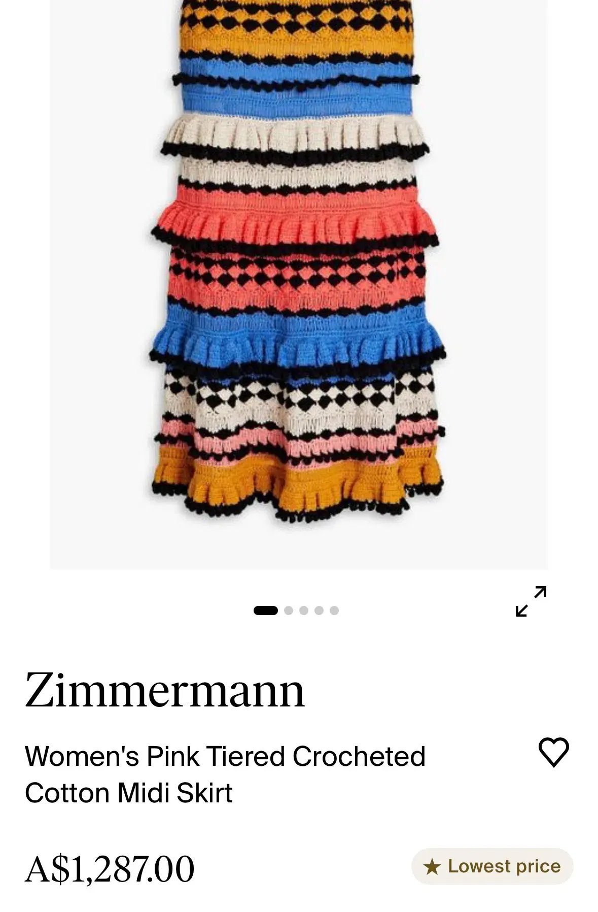 Zimmerman Crocheted Skirt Multi Size 1 / AU 10 photo 5