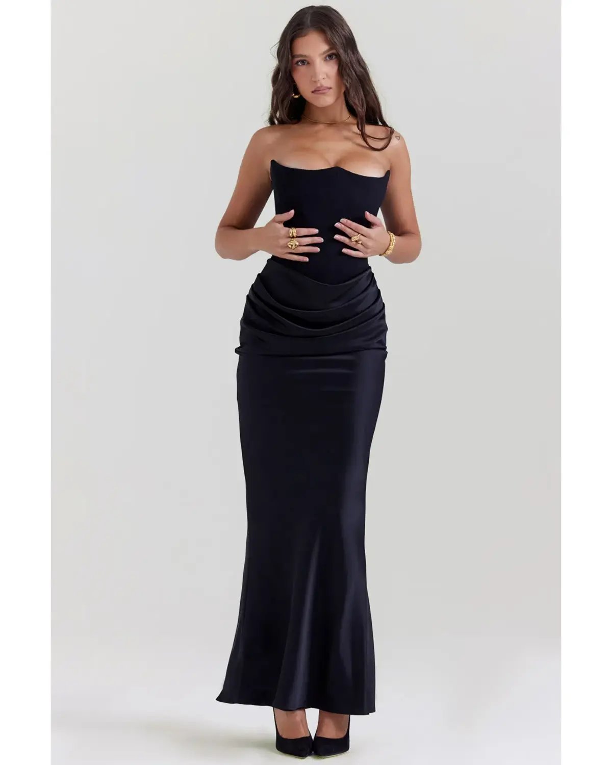 House of CB Persephone Strapless Corset Dress Black Size Small / AU 8 photo 2