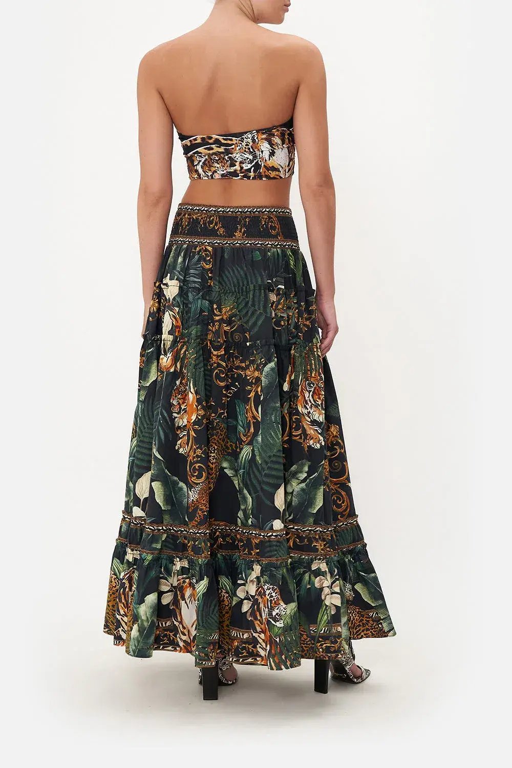 Camilla 4 Tiered Gathered Maxi Skirt Easy Tiger Size M / AU 12 photo 3
