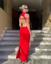 Effie Kats Ambre Gown In Cherry Red Size 6 / XS photo 4