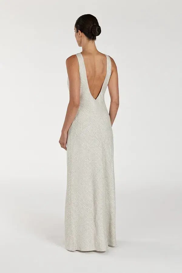 Dissh Lyra Natural Linen Midi Dress in Natural Size AU 12 photo 4