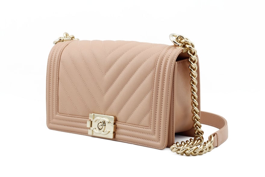 Chanel Chevron Dark Nude Small Boy Bag photo 3