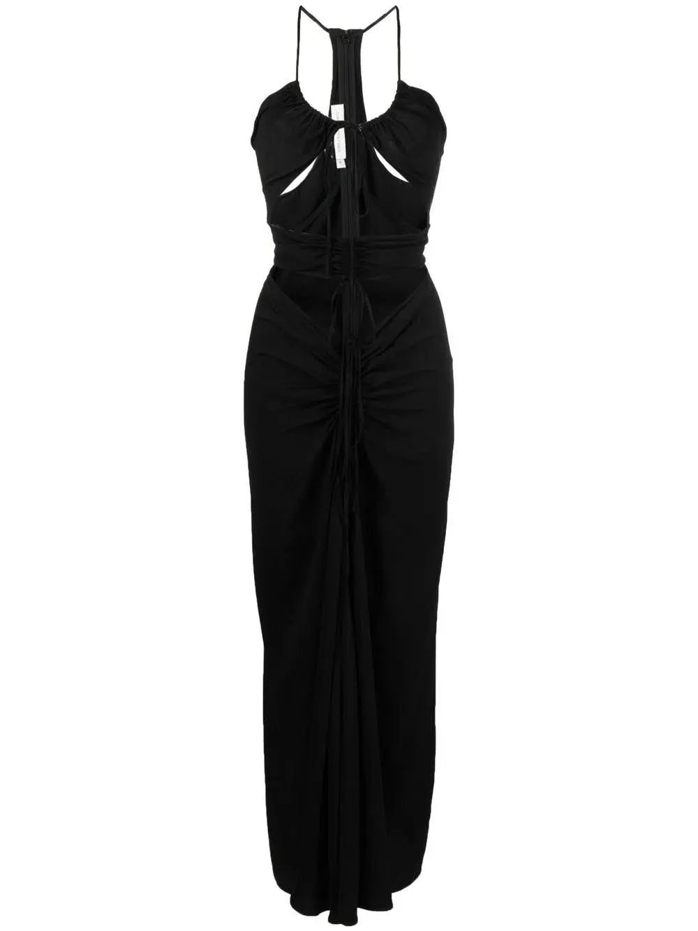 Christopher Esber Black Multi Panel Disconnect Ruched Halter Dress - Size 10 AU photo 4