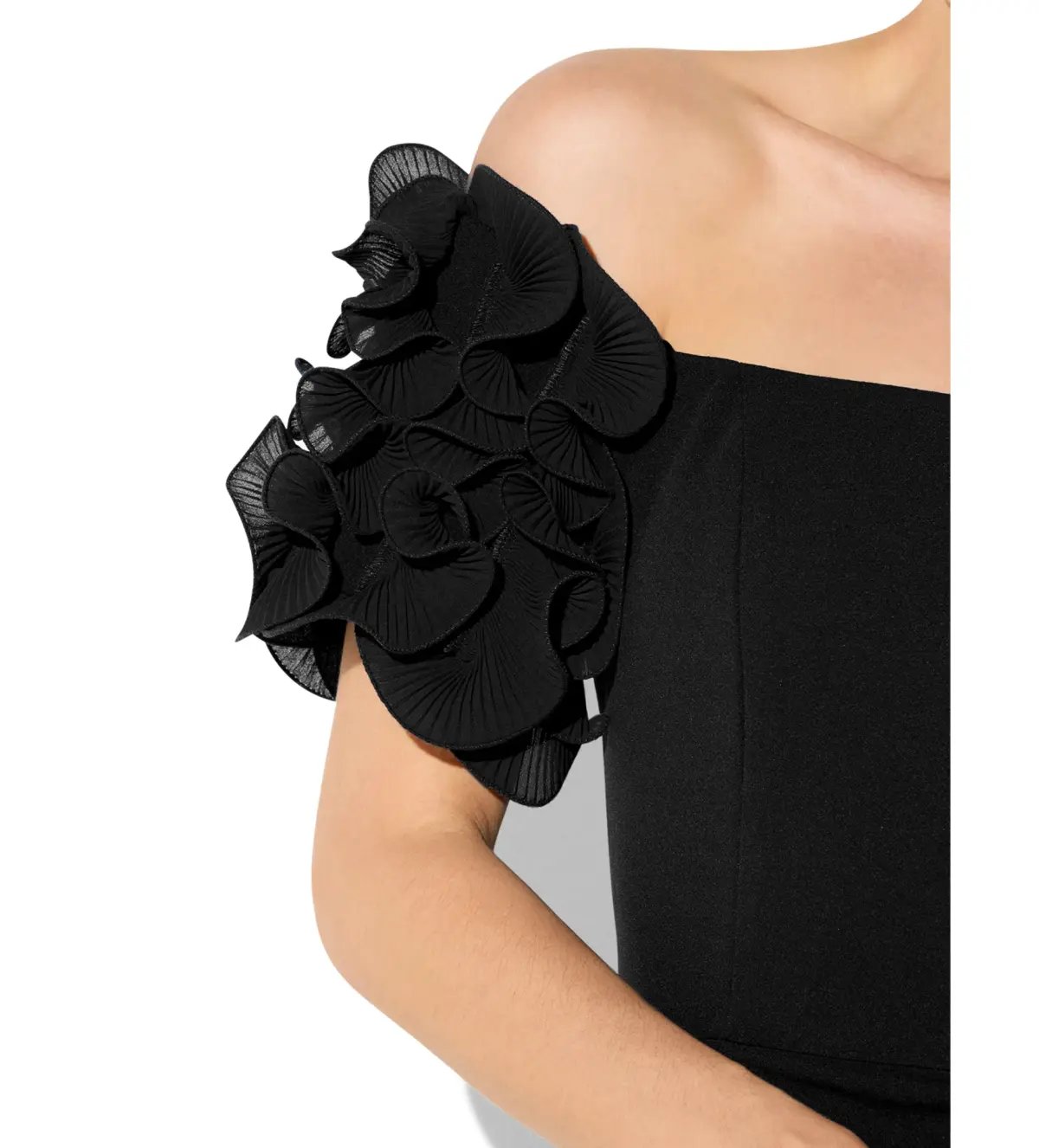 Montique Diana Ruffle Sleeve Gown in Black Size 14/L photo 4
