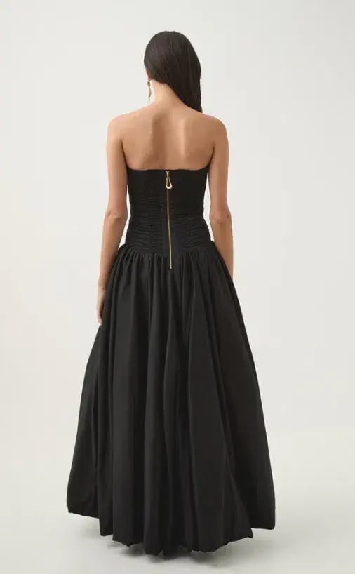 Aje Violette Bubble Hem Maxi Dress Black Size 10 photo 3