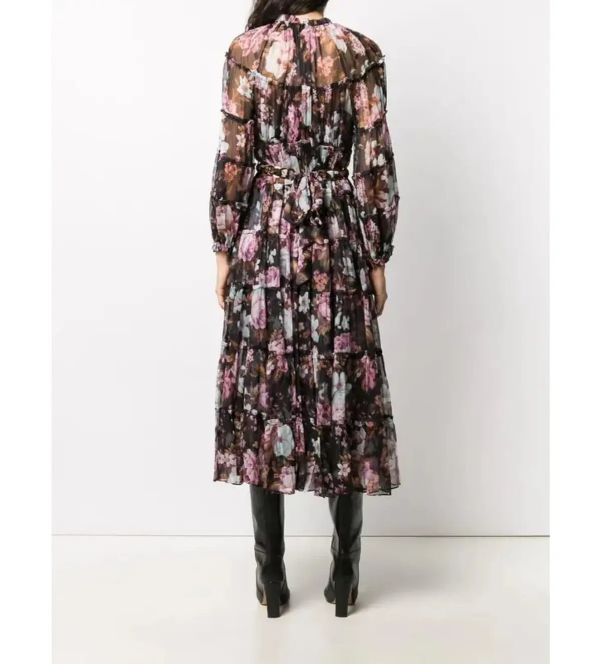 Zimmerman Charm Tiered Chiffon Midi Dress Size AU 10 photo 3