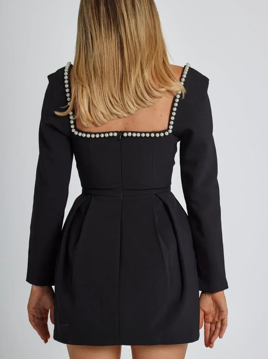 Odd Muse The Ultimate Muse Pearl Mini Dress in Black Size 10 photo 3