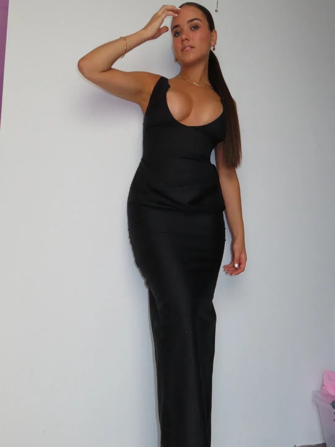 Christopher Esber Arced Column Dress Black Size 6 photo 3