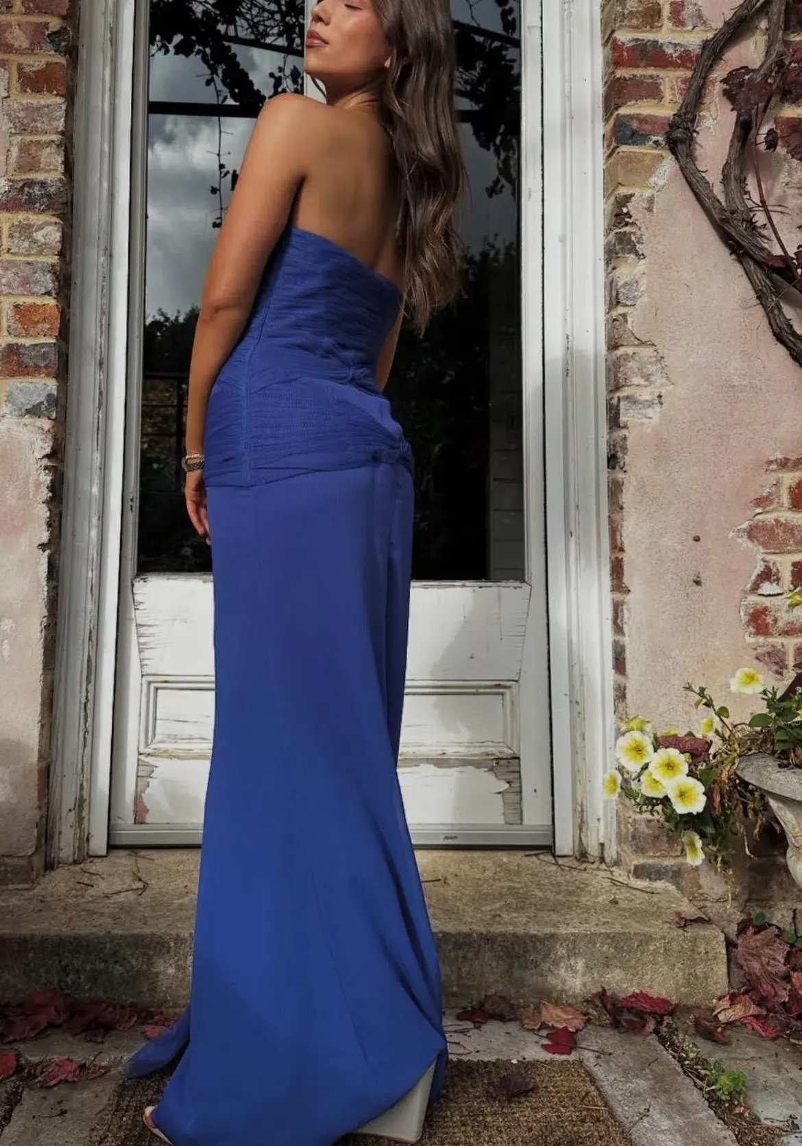 Vintage Vera Wang Gown in French Navy Size 8 photo 2