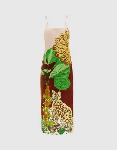 ALEMAIS Tiger Slip Midi Dress 10 photo 9