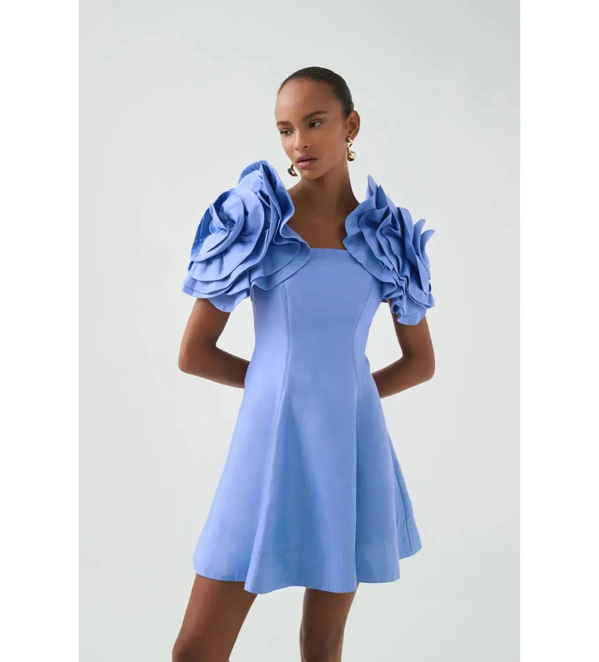 Aje Twyla Mini Dress Oyster Blue Size 8 photo 2