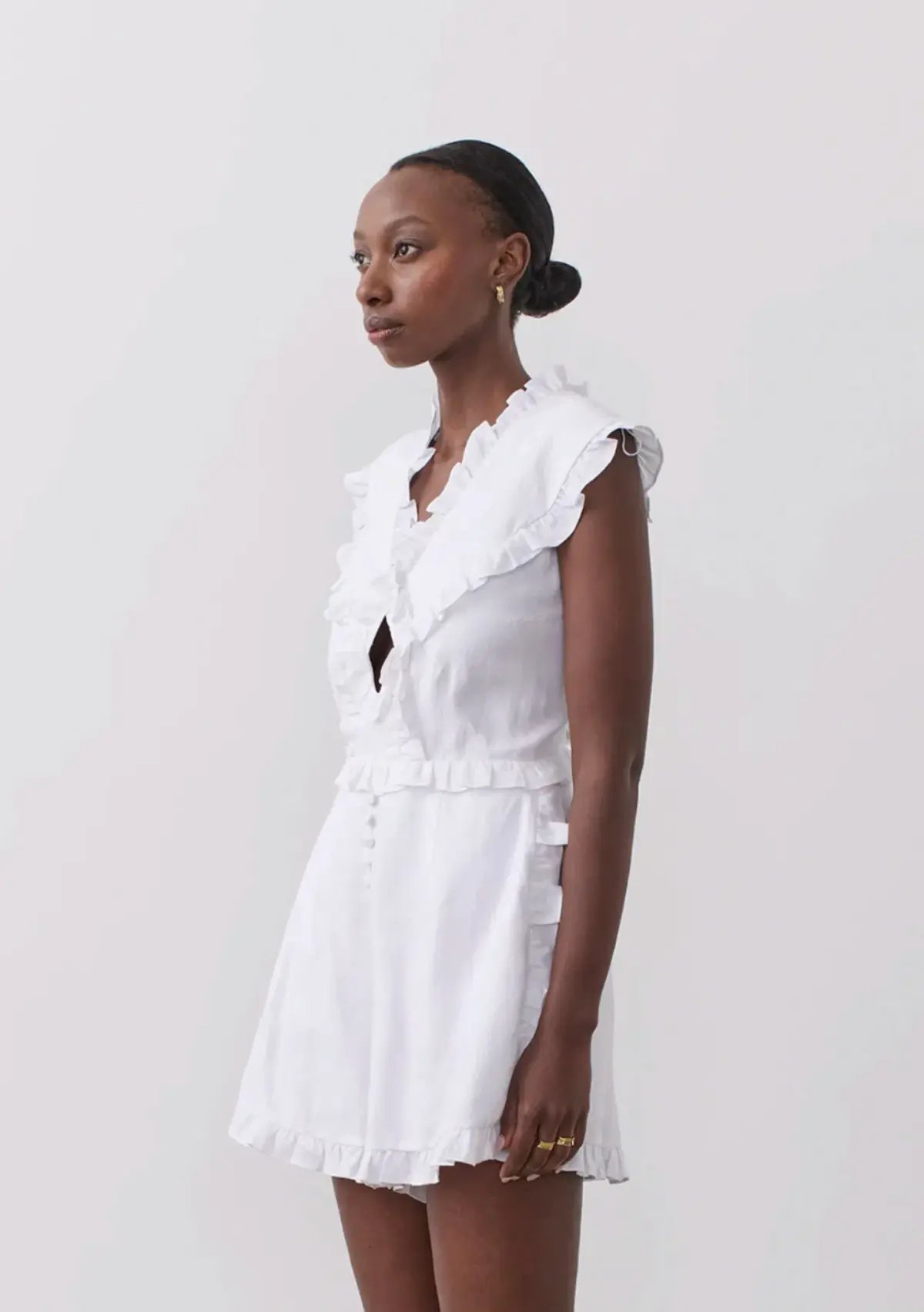 Joslin Kayla Linen Playsuit White photo 3