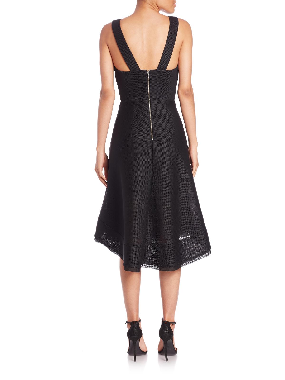 Nicholas Mesh Deep V Gown Black Size 8 photo 3