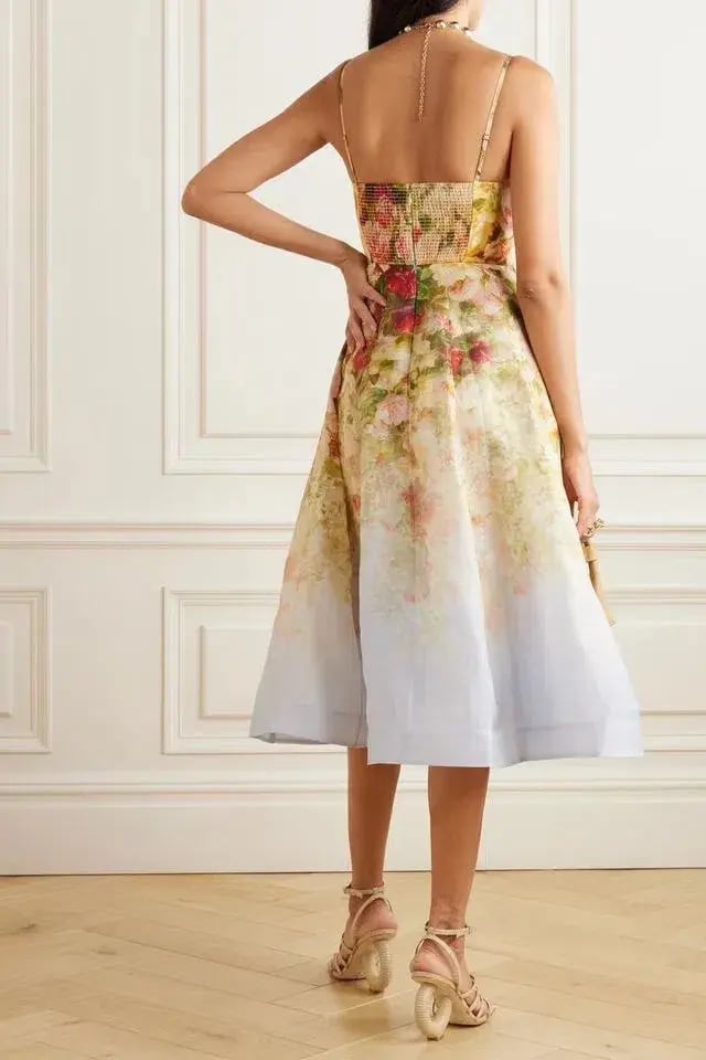 Zimmermann The Luminosity Picnic Dress in Rosy Garden Print Size 0/ AU 6 photo 2
