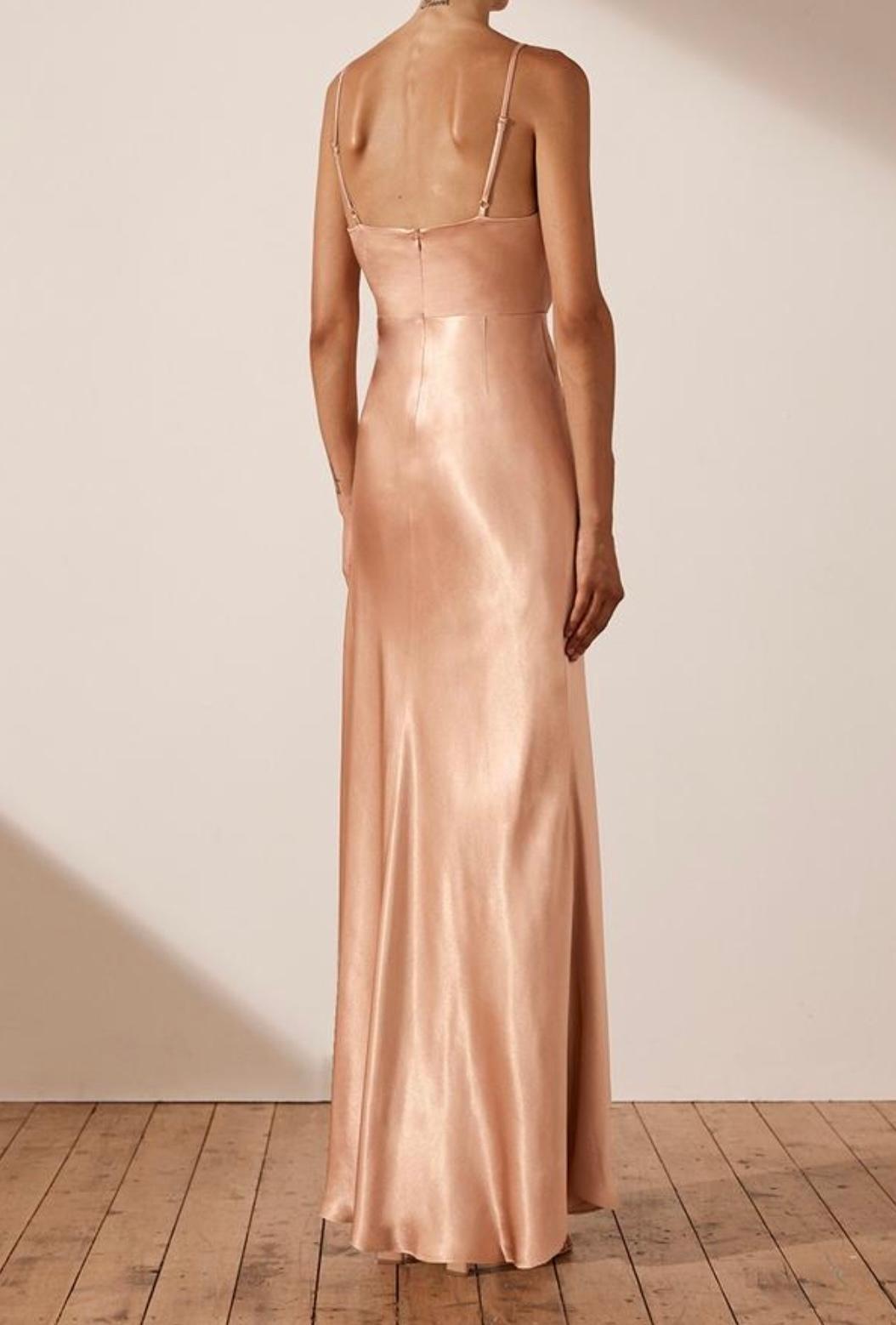 Shona Joy La Lune Cross Draped Maxi Dress Desert Rose Size 8 photo 2