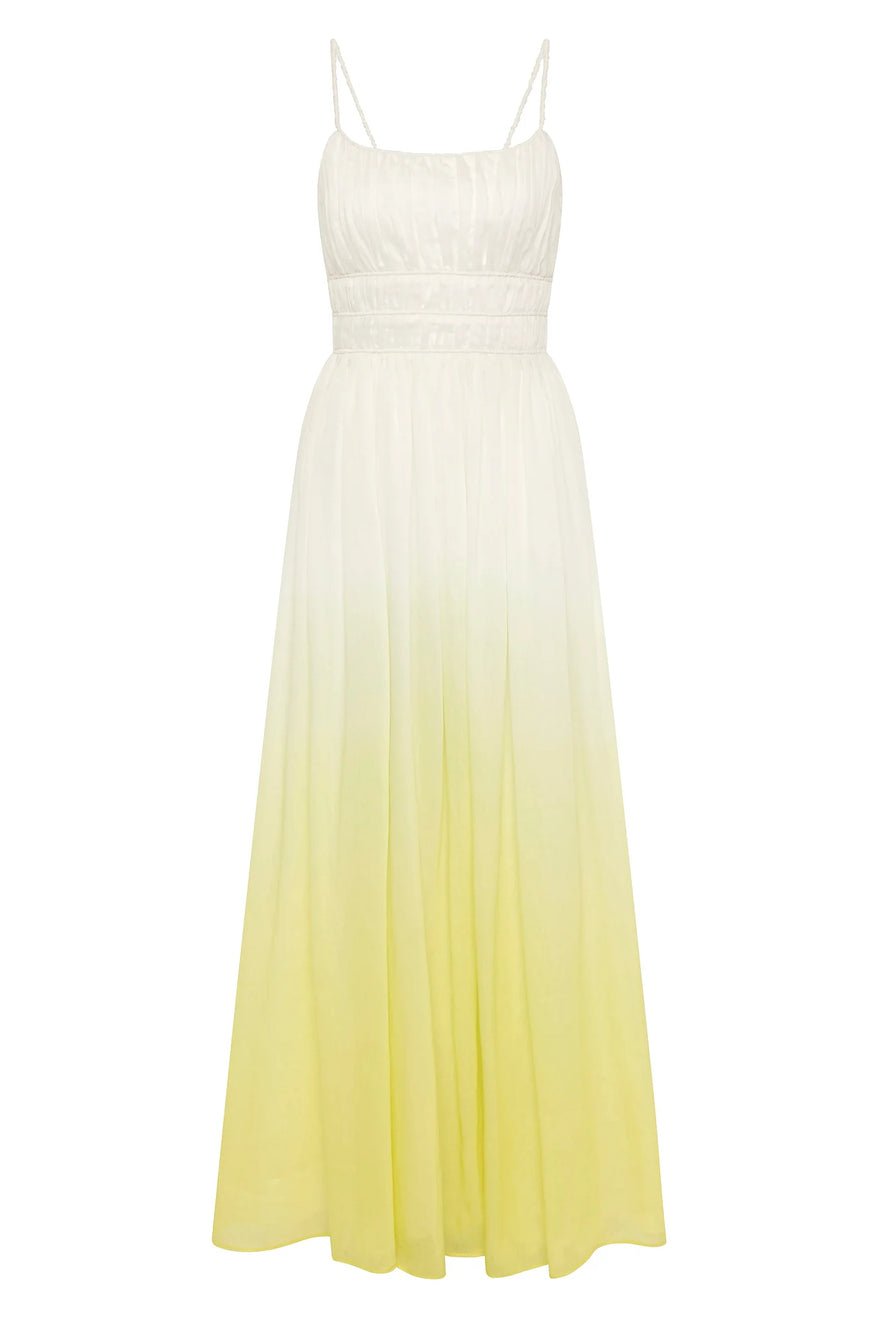 Aje Acapella Ruched Midi Dress - Sunrise Ombre photo 4