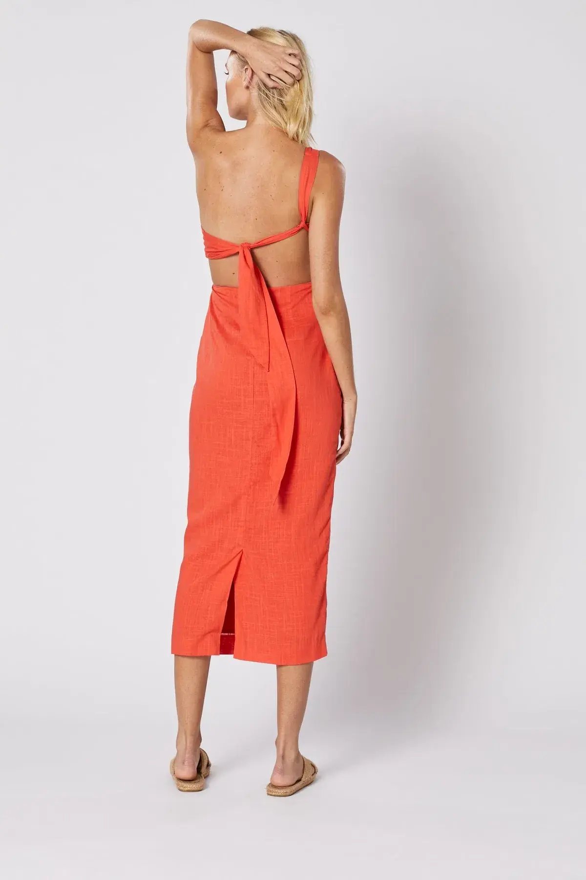 Winona Volt Tie Back Dress Orange Size 10 photo 5