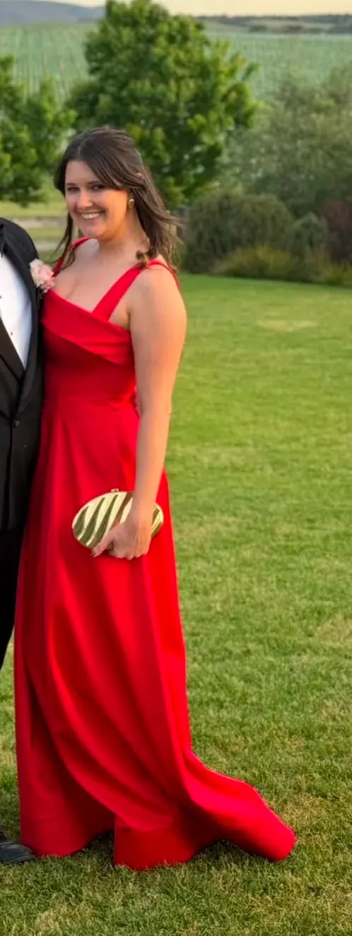 Rachel Gilbert Sera Gown Red Size AU 12 photo 4